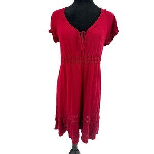 Max Studio Babydoll Y2K Dress Womens Size M Milkmaid Tiered Lightweight Knit Vtg